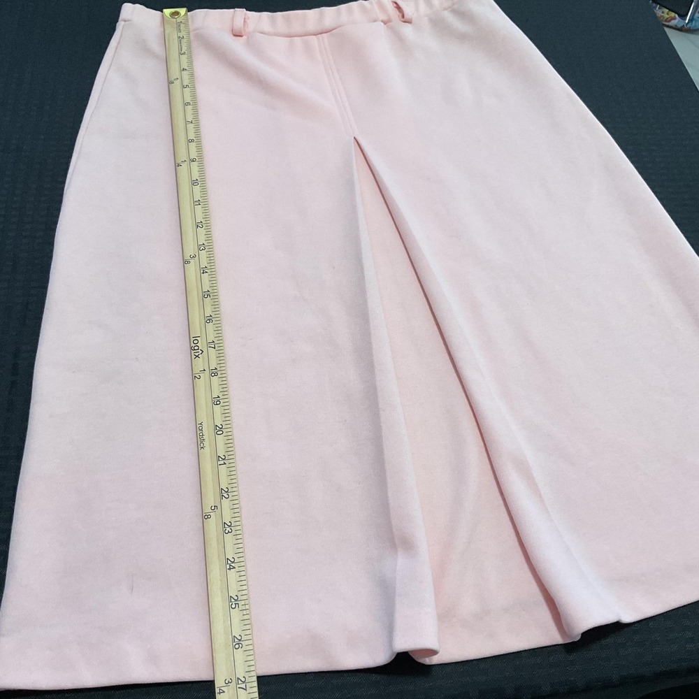 Perry New York Skirt Womens 14 Pink Knit A-Line Short‎ Front Pleat Made USA - Picture 4 of 6